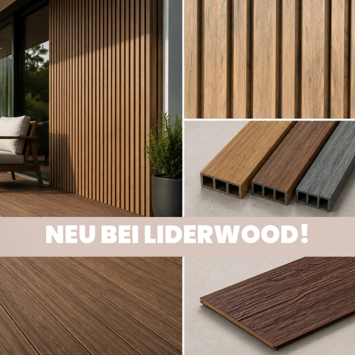 NEU bei Liderwood: Solid XL, asymmetrische Premium-Fassadenlamellen und dekorative Profile
