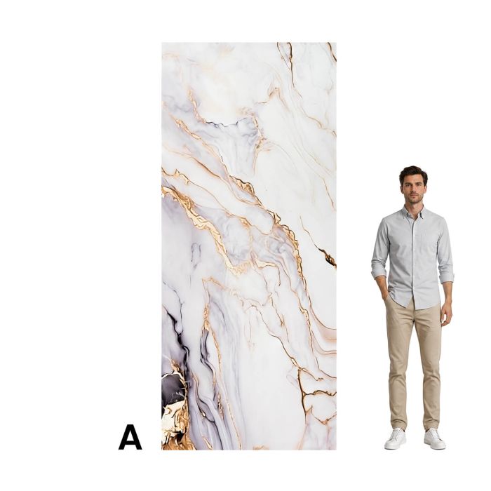 Wandpaneel XXL Arabescato Gold Glänzend 120 x 280 cm 3 mm (A)