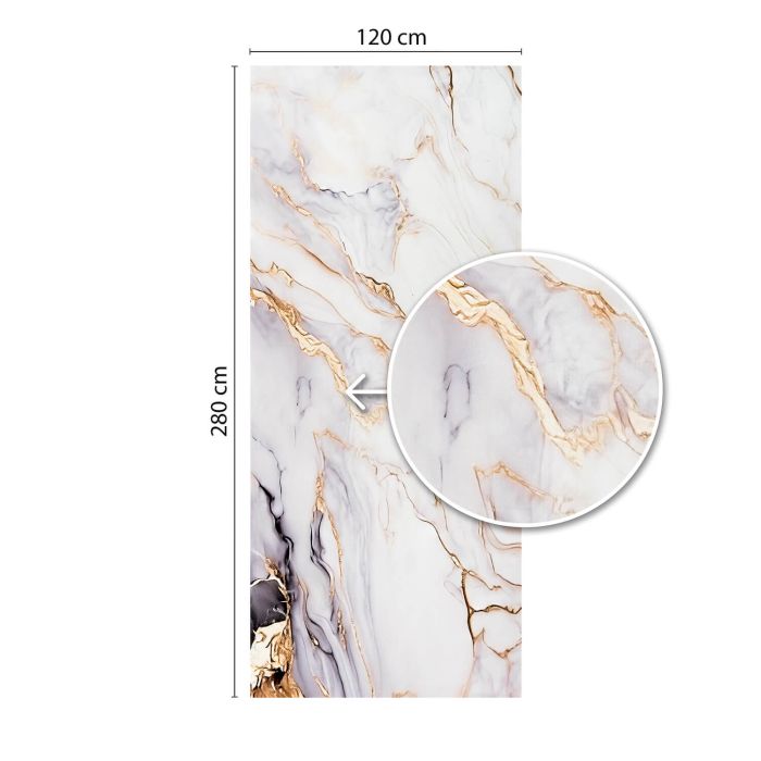 Wandpaneel XXL Arabescato Gold Glänzend 120 x 280 cm 3 mm (A)