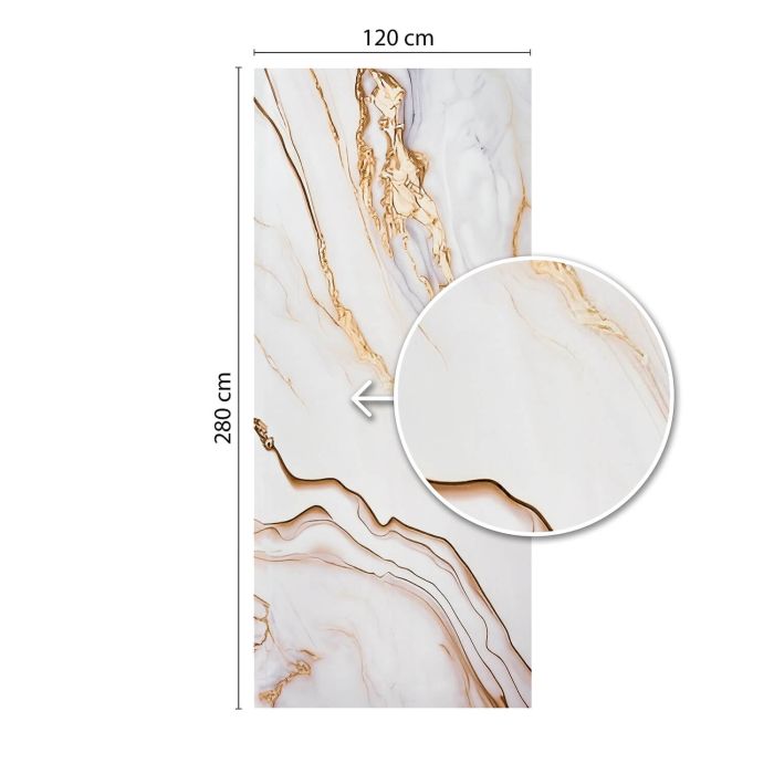 Wandpaneel XXL Arabescato Gold Glänzend 120 x 280 cm 3 mm (B)