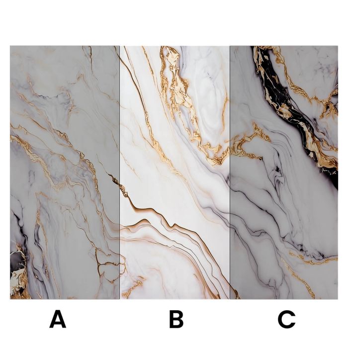 Wandpaneel XXL Arabescato Gold Glänzend 120 x 280 cm 3 mm (B)