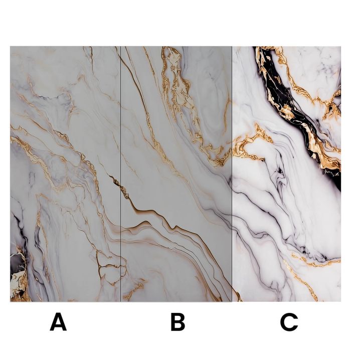 Wandpaneel XXL Arabescato Gold Glänzend 120 x 280 cm 3 mm (C)