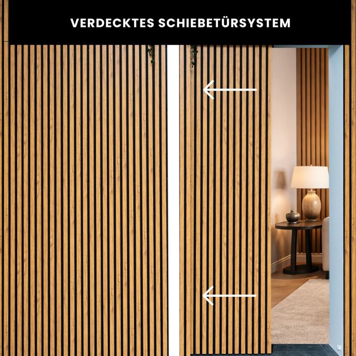 Verdecktes Schiebetürsystem 120 cm – Linke Seite | Schwarz