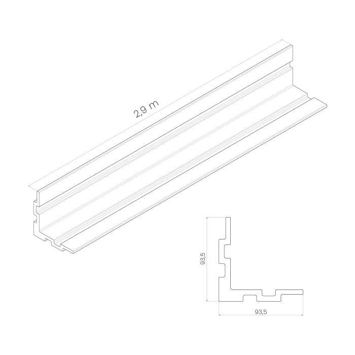 Deska Kompozytowa Narożna Lamelowa DUO Dąb Jasny / Czarny - dł. 2,9 m (Kopia)