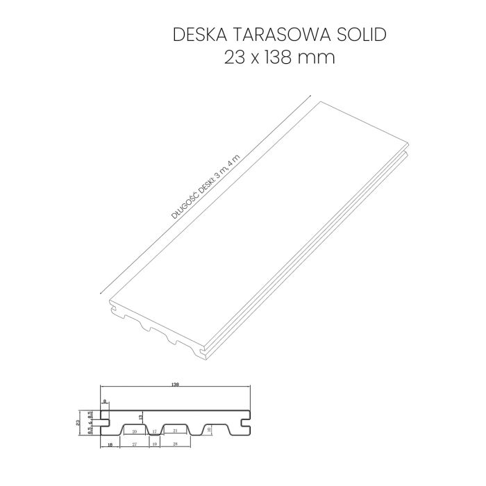 Deska Tarasowa Kompozytowa Solid Premium Light Gray – dł. 3 m