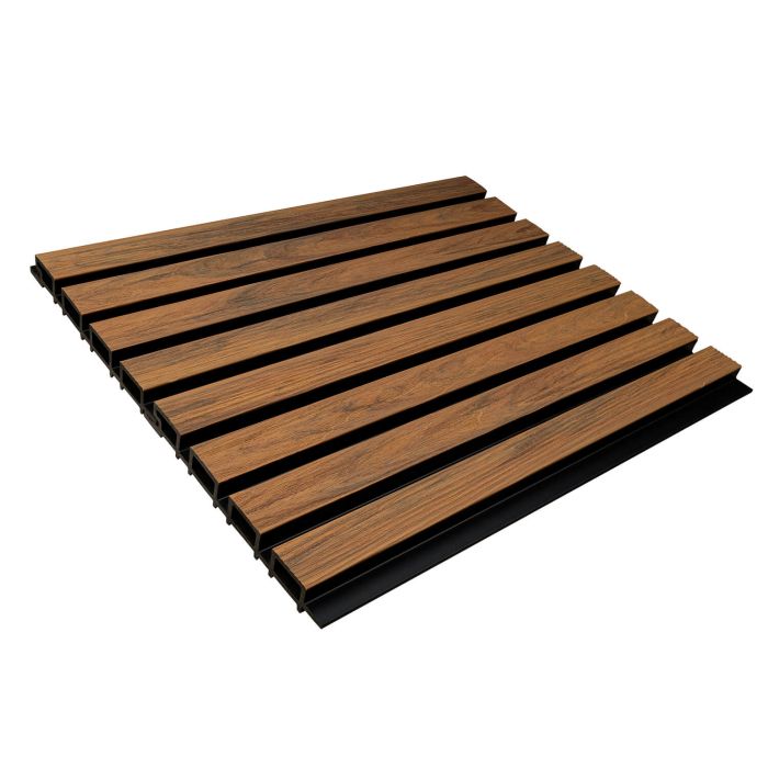 Premium WPC Fassadenlamellen Natural Eiche / Schwarz - 2,9 m