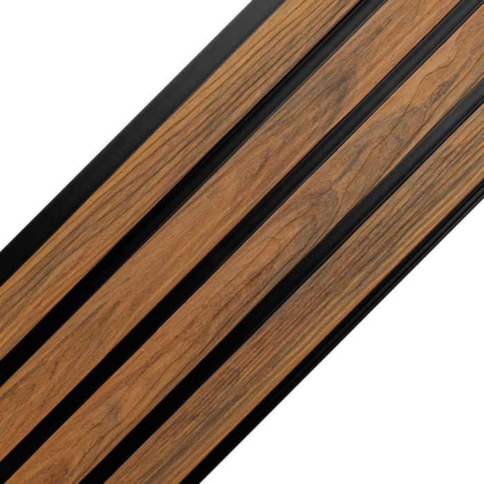 Premium WPC Fassadenlamellen Natural Eiche / Schwarz - 2,9 m