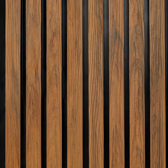 Premium WPC Fassadenlamellen Natural Eiche / Schwarz - 2,9 m