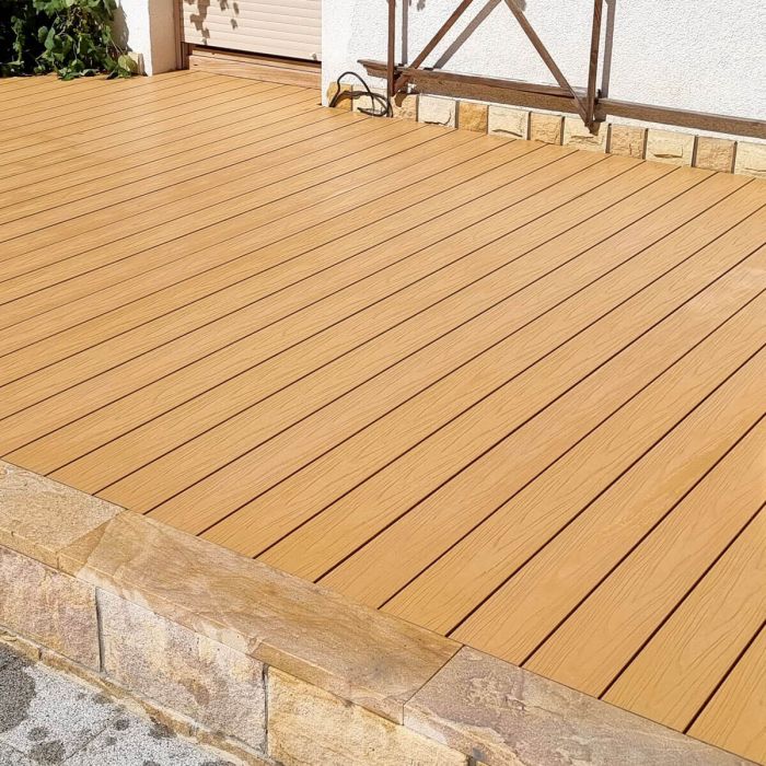 Deska Tarasowa Kompozytowa Premium Ecru / Dąb Jasny – dł. 3,5 m