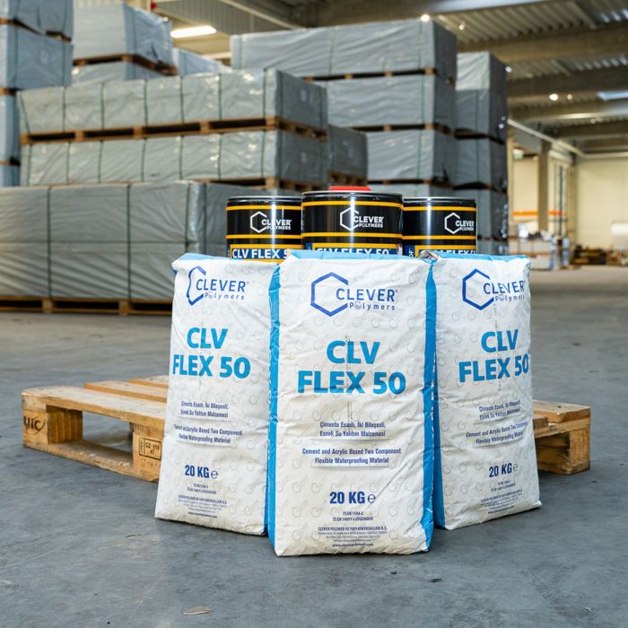 2K-Polymer-Abdichtung CLEVER CLV FLEX 50 – 20 kg + 4 l 2K-Polymer-Abdichtung CLEVER CLV FLEX 50 – 20 kg + 4 l