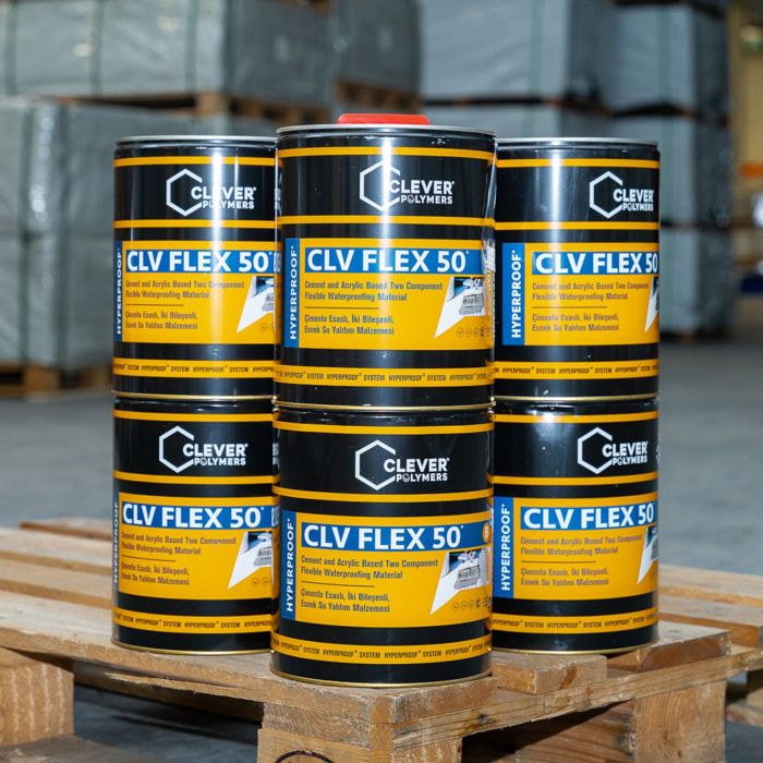 2K-Polymer-Abdichtung CLEVER CLV FLEX 50 – 20 kg + 4 l 2K-Polymer-Abdichtung CLEVER CLV FLEX 50 – 20 kg + 4 l
