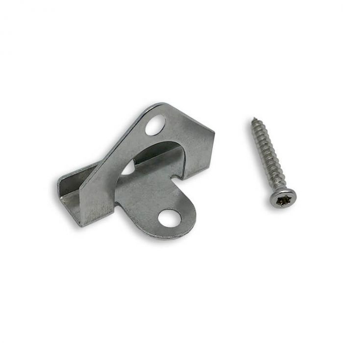 Klips montażowy L-11 startowo-końcowy ze stali nierdzewnej + wkręt - 10 szt.