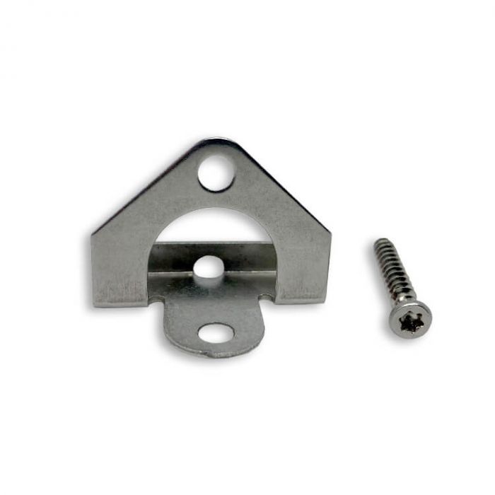 Klips montażowy L-11 startowo-końcowy ze stali nierdzewnej + wkręt - 10 szt.