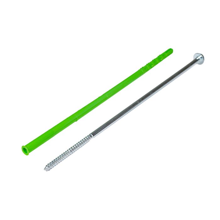 Rahmen-Spreizdübel 10x260 mm + TORX-Tellerkopfschraube 7x260 mm – 1 Stk. Rahmen-Spreizdübel 10x260 mm + TORX-Tellerkopfschraube 7x260 mm – 1 Stk.