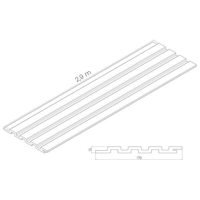 Deska Elewacyjna Kompozytowa Lamelowa DUO Teak/Czarny – dł. 2,9 m