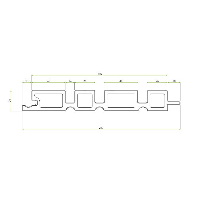 Premium Asymmetrisch WPC Fassadenlamellen Winchester Eiche – 2,9 m