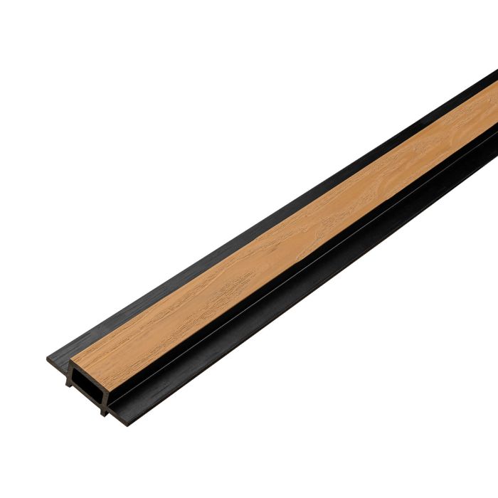 WPC Verbindungsleiste Lamellen Premium Natural Eiche / Schwarz – 2,9 m