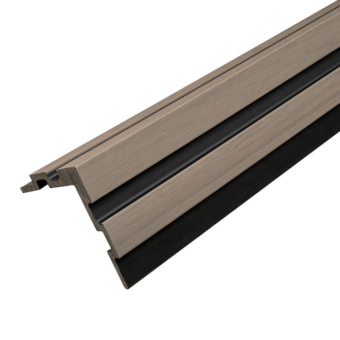 WPC Lamellen Eckbrett DUO Antique / Schwarz – 2,9 m