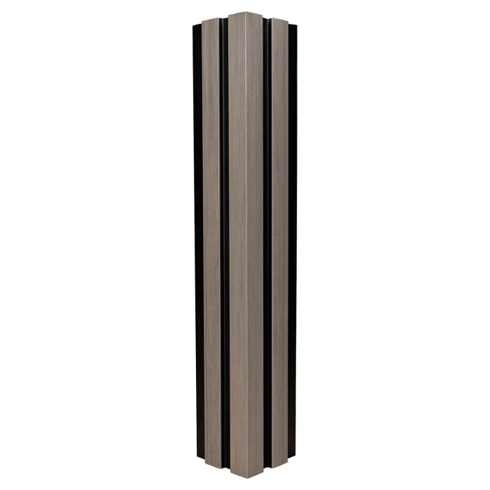 WPC Lamellen Eckbrett DUO Antique / Schwarz – 2,9 m