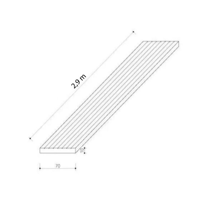 WPC Flachleiste Premium Honig Eiche 70x10 mm - 2,9 m WPC Flachleiste Premium Honig Eiche 70x10 mm - 2,9 m