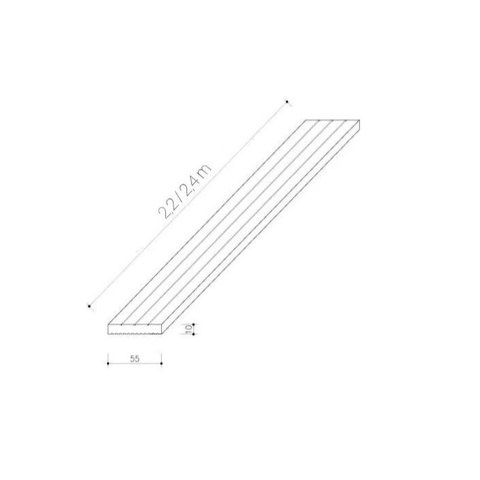 Standard WPC Flachleiste Standard/3D Braun - 2,4 m