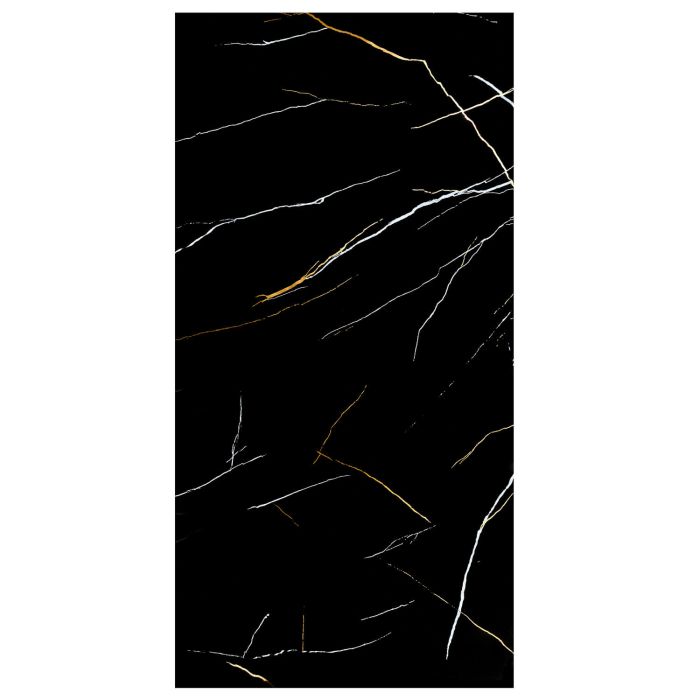 SPC WandpaneelMarmor Marquina Schwarz Glänzend 120 x 280 cm 4 mm