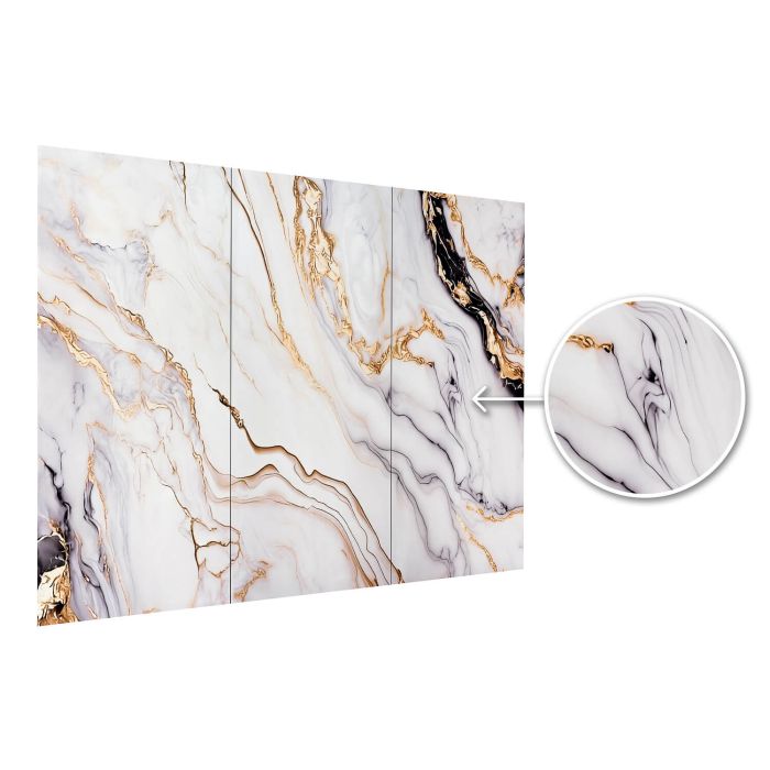 Wall Panel XXL Arabescato Gold Glänzend 120 x 280 cm 3 mm – Set of 3 (ABC) Wall Panel XXL Arabescato Gold Glänzend 120 x 280 cm 3 mm – Set of 3 (ABC)