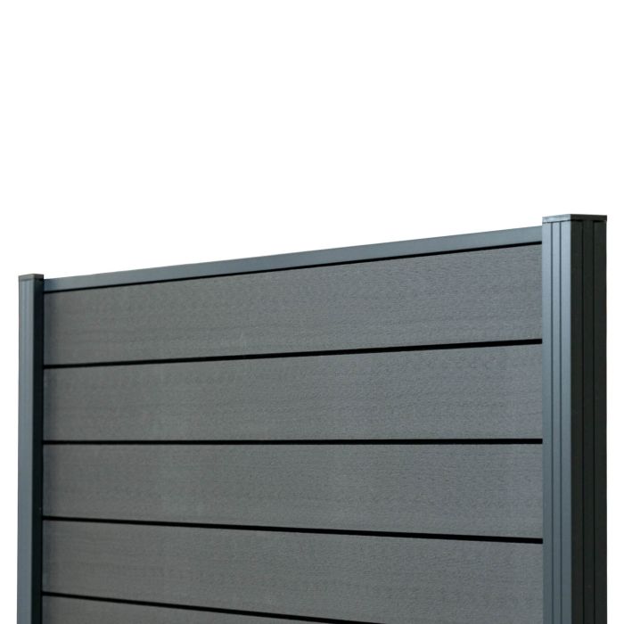 Standard WPC-Zaunpaneel Anthrazit – 1 Pfosten