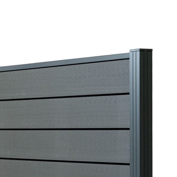 Standard WPC-Zaunpaneel Anthrazit – 1 Pfosten