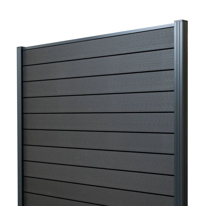 Standard WPC-Zaunpaneel Anthrazit – 1 Pfosten