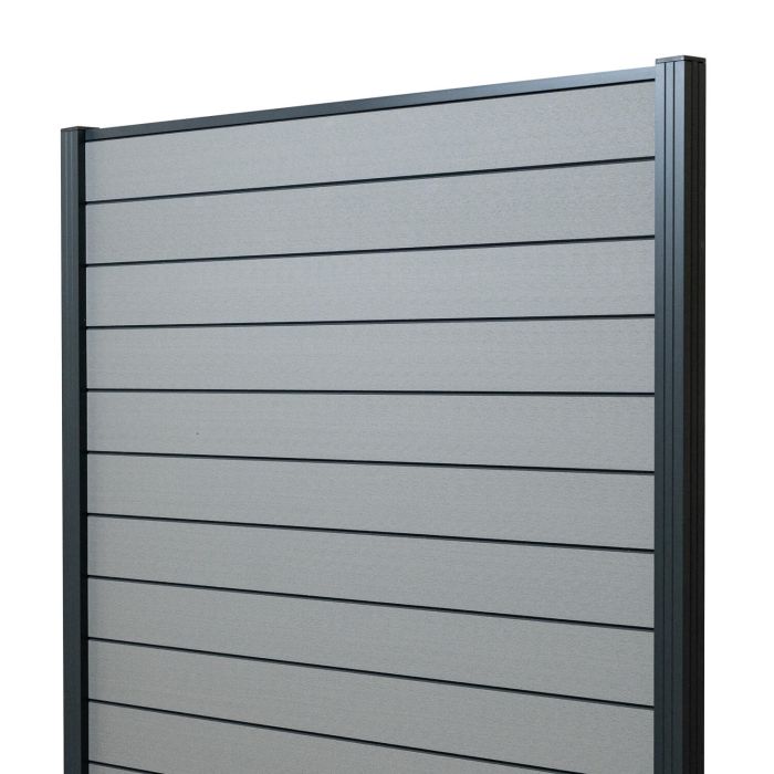 Standard WPC-Zaunpaneel Grau – 1 Pfosten Standard WPC-Zaunpaneel Grau – 1 Pfosten