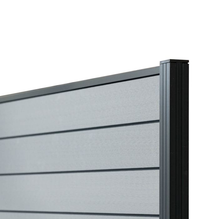 Standard WPC-Zaunpaneel Grau – 1 Pfosten Standard WPC-Zaunpaneel Grau – 1 Pfosten