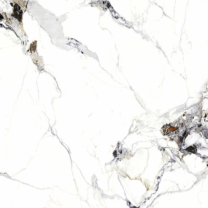 SPC Wandpaneel Marmor Carrara Weiss Glänzend 120 x 280 cm 4 mm (B)