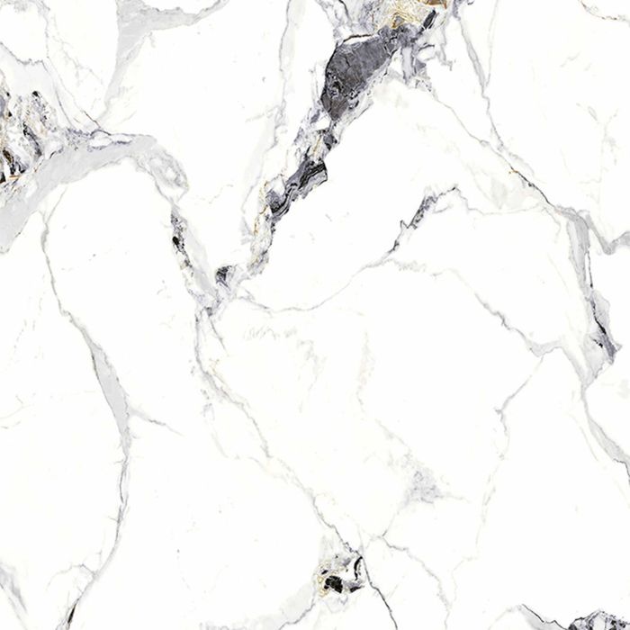SPC Wandpaneel Marmor Carrara Weiss Glänzend 120 x 280 cm 4 mm (C)