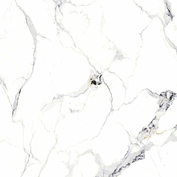 SPC Wandpaneel Marmor Carrara Weiss Glänzend 120 x 280 cm 4 mm (C)