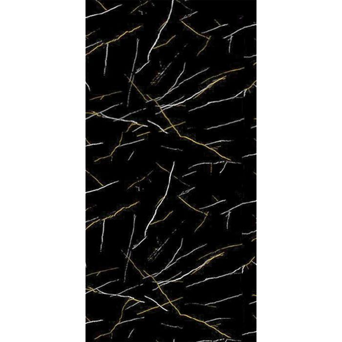 SPC Wandpaneel Marmor Marquina Schwarz Glänzend 60 x 120 cm 4 mm