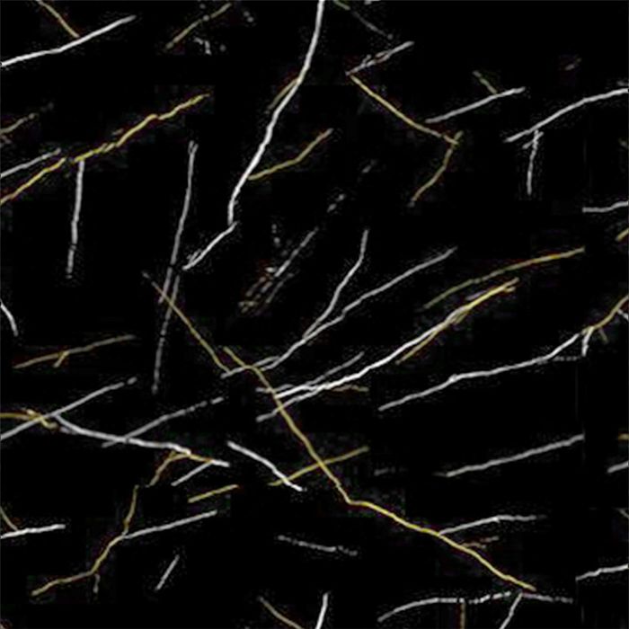 SPC Wandpaneel Marmor Marquina Schwarz Glänzend 60 x 120 cm 4 mm