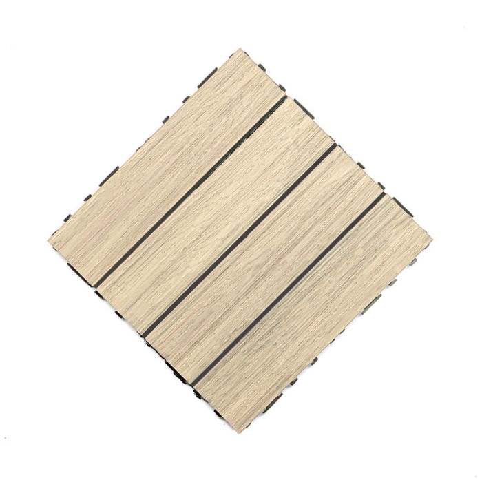 Premium WPC Terrassenfliese Ecru 30 x 30 x 2,5 cm