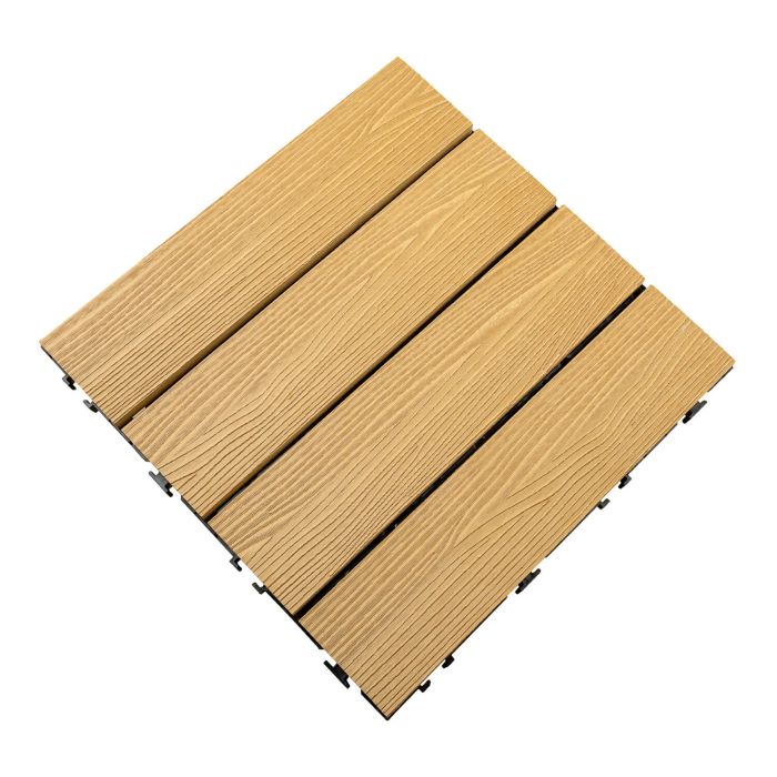 WPC Terrassenfliese 3D Honig Teak 30 x 30 x 2,1 cm WPC Terrassenfliese 3D Honig Teak 30 x 30 x 2,1 cm