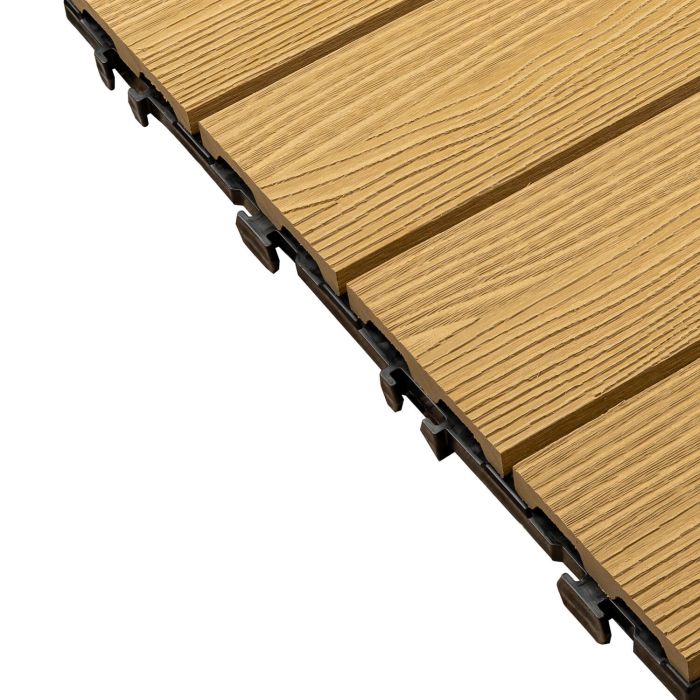 WPC Terrassenfliese 3D Honig Teak 30 x 30 x 2,1 cm WPC Terrassenfliese 3D Honig Teak 30 x 30 x 2,1 cm