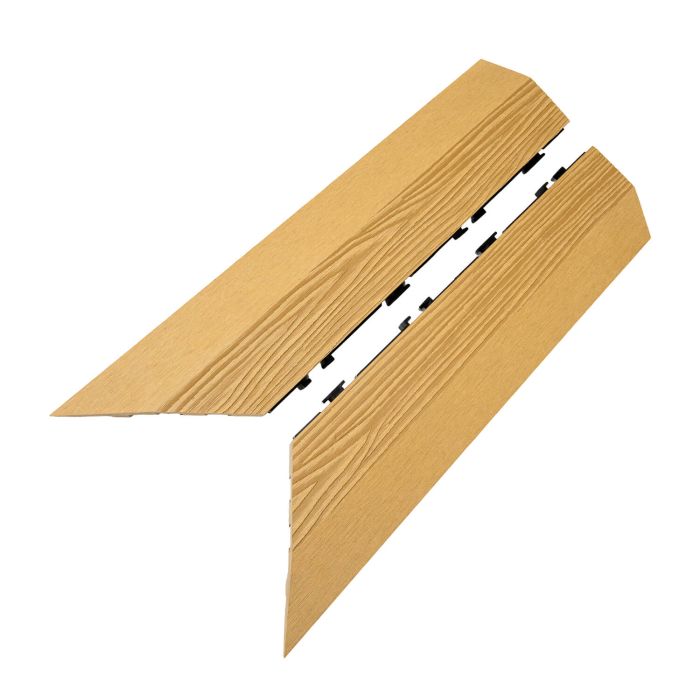 WPC Terrassenfliese 3D Rechte Ecke Honig Teak