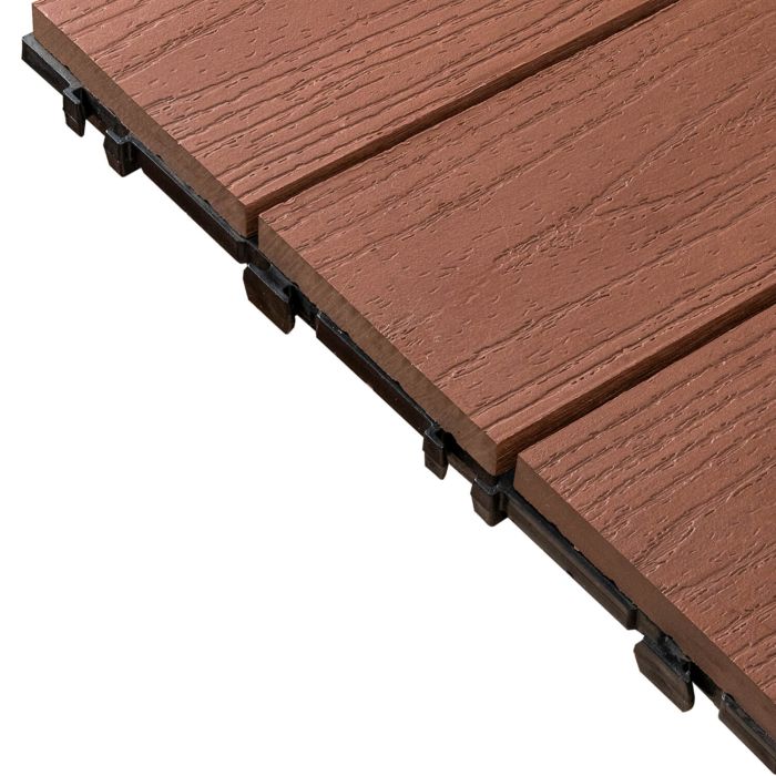 3D Solid WPC Terrassen-Klickfliese Mahagoni 30 x 30 x 2,5 cm 3D Solid WPC Terrassen-Klickfliese Mahagoni 30 x 30 x 2,5 cm
