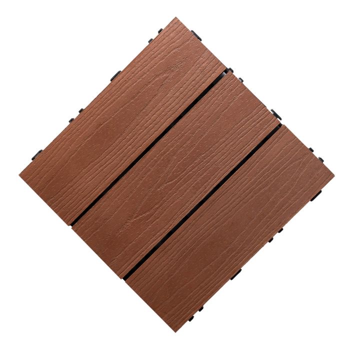 3D Solid WPC Terrassen-Klickfliese Mahagoni 30 x 30 x 2,5 cm 3D Solid WPC Terrassen-Klickfliese Mahagoni 30 x 30 x 2,5 cm