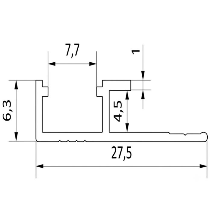 LED-Aluminium-Abschlussprofil 4,5 mm für Wandpaneele Dunkelgrau Matt – 2,9 m