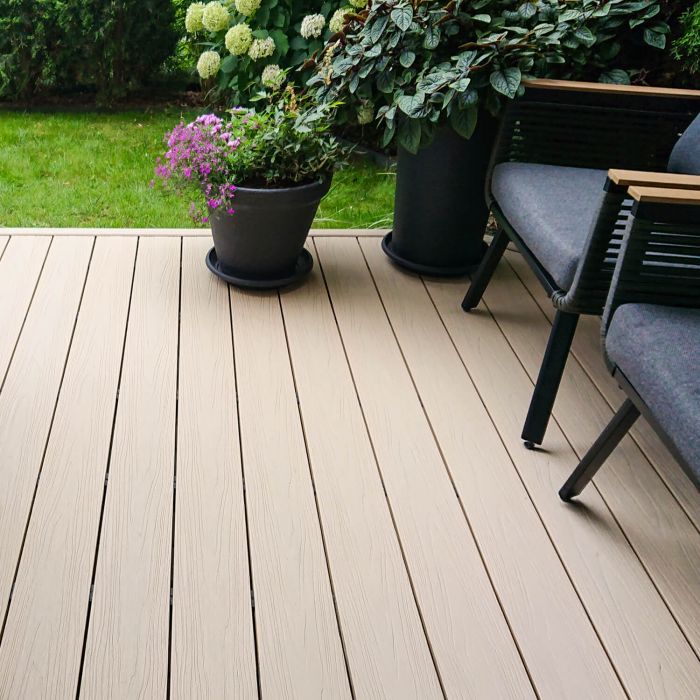 Deska Tarasowa Kompozytowa Premium Ecru / Dąb Jasny – dł. 3,5 m