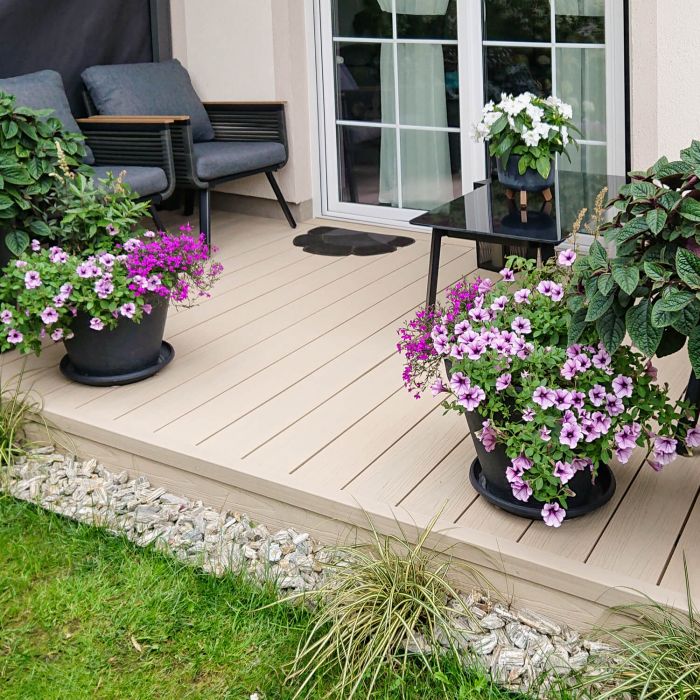Deska Tarasowa Kompozytowa Premium Ecru / Dąb Jasny – dł. 3,5 m