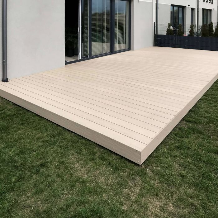 Deska Tarasowa Kompozytowa Premium Ecru / Dąb Jasny – dł. 3,5 m