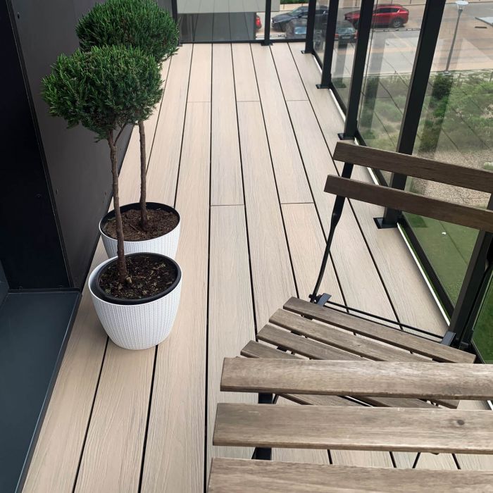 Deska Tarasowa Kompozytowa Premium Ecru / Dąb Jasny – dł. 3,5 m