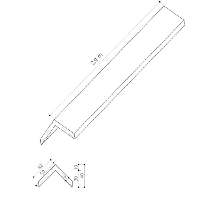 NEU WPC Winkelleiste Premium Amber 50x50 mm - 2,9 m