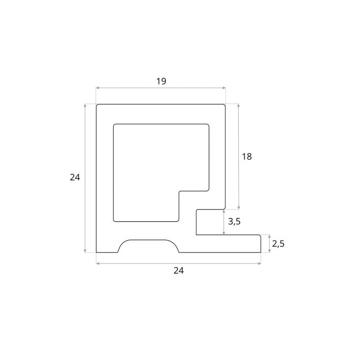 Listwa Lamelowa Startowa Coffee Brokat 2,4 x 2,4 cm – dł. 2,7 m